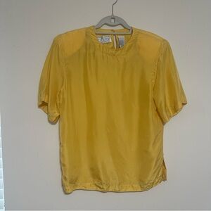 Vintage 100% Silk Yellow Women's Blouse